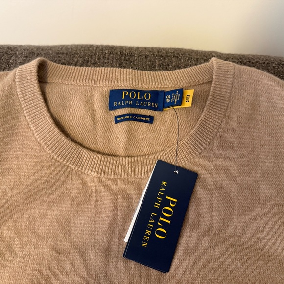 Ralph Lauren Beige 100% Washable Cashmere Sweater NWT - Picture 2 of 6